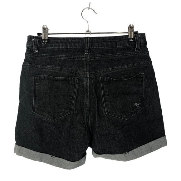 Modcloth Black Karaoke Seamstress Button Fly Denim Shorts 6 - Picture 3 of 4